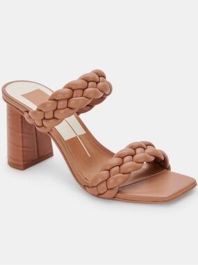 Dolce Vita Braided Double-Strap Block Heel Sandal - Brown